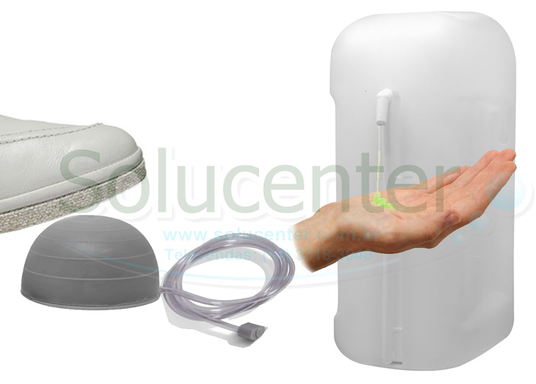 Dispenser Saboneteira Acionamento Pedal com Reservatório e Capa Para Álcool Gel - 51.288